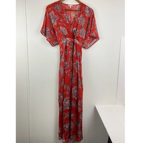 long sleeve maxi dresses cheap Purple V-Neck Maxi Dress With Long Sleeve And Slit